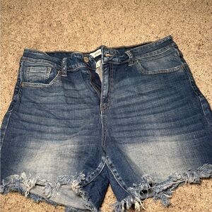 Zenana Outfitters Distressed Blue Jean Shorts